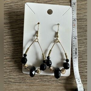 Handmade Black & Gold Earrings